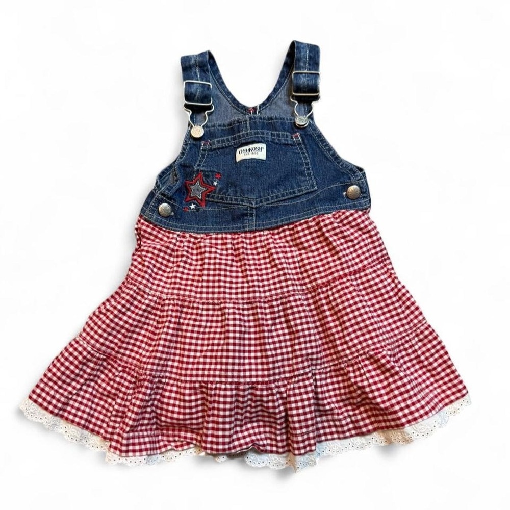 Vintage Oshkosh B'gosh Y2K  girls overall dress size 2T